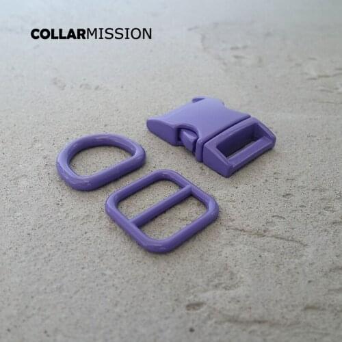 Retailing (metal buckle+adjust buckle+D ring/set) DIY dog collar violet 20mm webbing sewing accessory spray paint buckle set