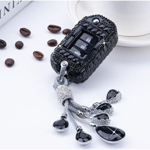 Diamond Crystal Car Key Cover For Honda Civic CR-V HR-V Accord Jade Crider Odyssey 2015-2018 Remote Protector Case Accessories