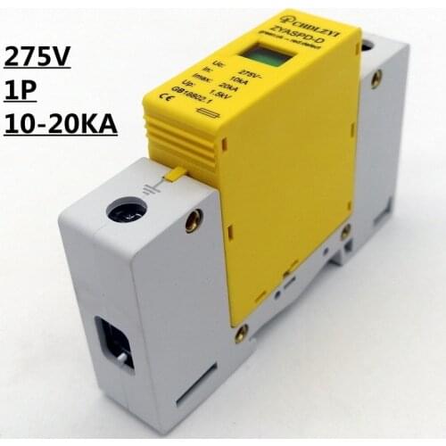 SPD DC 275v 1 P 10 ~ 20KA Surge Schutz Gerät Ableiter Niedrigen Spannung Haus 3 pole Surge Protector 1 P + N blitzschutz
