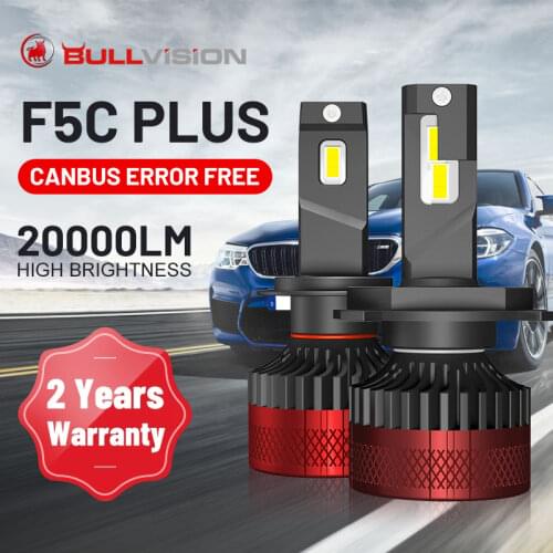 Bullvision H1 LED Headlight F5 F5C Plus 20000LM H7 9012 HIR2 H11 H8 9005 9006 HB3 HB4 Canbus Error Free Auto Fog Lamps For Lens