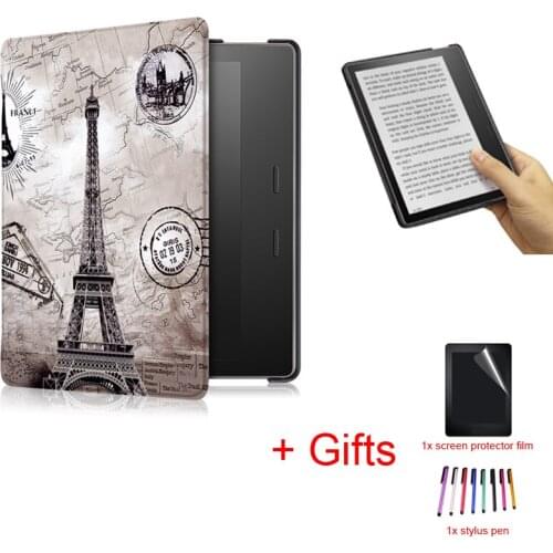 Smart Wake/Sleep Case for Amazon Kindle Oasis 7 inch 2017 Ultra Slim PU Leather Magnetic Funda Tablet Case +Film+Pen