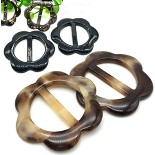 Resin Buckle O Ring Tri-glides Wire-formed Strap Pum Flower Scarf Swimsuit Belt Decorative Buckle DIY Accessories 20pcs