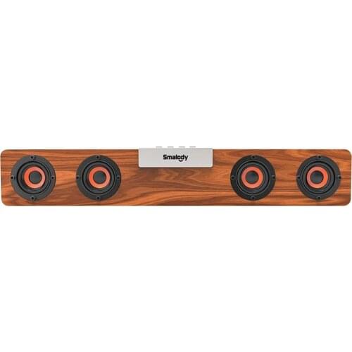Vintage Wooden Soundbar Bass Enhancement TF Card for Home Office