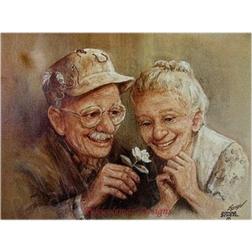 Needlework for embroidery DIY French DMC High Quality - Counted Cross Stitch Kits 14 ct Oil painting - Love in Bloom