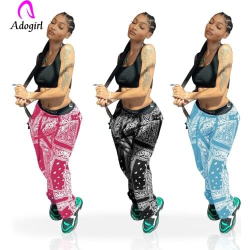 Paisley Bandana Printed Women Pants 2021 Fashion Autumn Medium Waist Loose Casual Leggings Clothing Female Trousers Cargo Pants