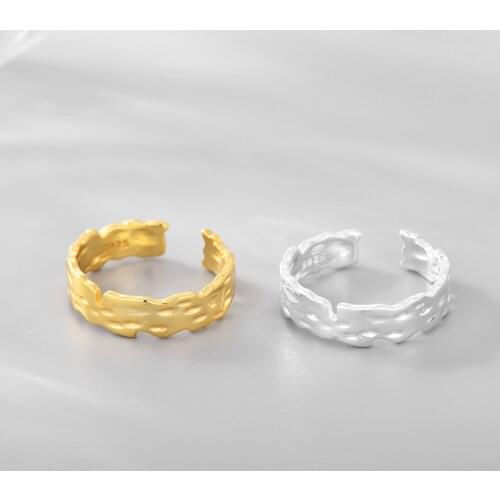 Fashion Personality Simplicity Vintage Wave 925 Sterling Silver Open Adjustable Gap Rings For Women Fashion Punk Style Ornaments