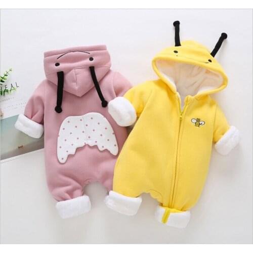 Baby winter clothes new born baby boy and girl romper cute cartoon honeybee long sleeves baby girl clothes