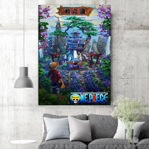 1pcs And The Kingdom of Luffy One Piece Anime Poster and print Art Canvas Paintings for Living Room Wall Decor framed
