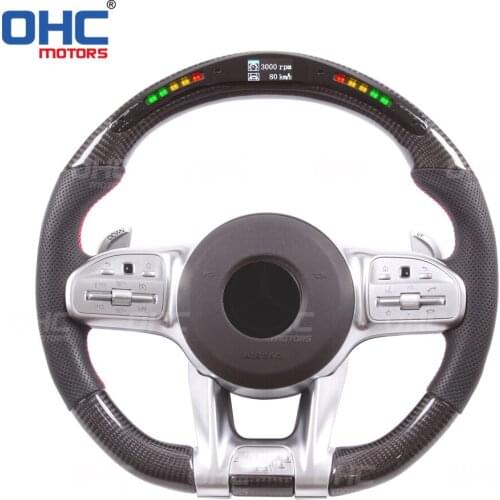 100% Real Carbon Fiber LED Performance steering wheel compatible for Merce-des C45 A45 C63 E63 NEWAMG GLE E45 facelift