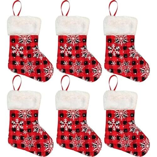 12 Christmas New Christmas Decorations Christmas Candy Bag Snowflake Christmas Socks Gift Bag