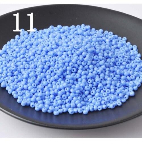 16g 1000pcs 2mm 12/0 Blue Color Round Opaque Loose Spacer Beads Cezch Glass Seed Bead Handmade Jewelry Making DIY Garment Bead