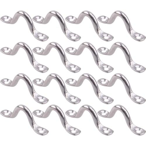 16Pcs/Set 5mm Stainless Steel Wire Eye Straps Saddle Clip Boat Marine Plate Staple Accessories Silver