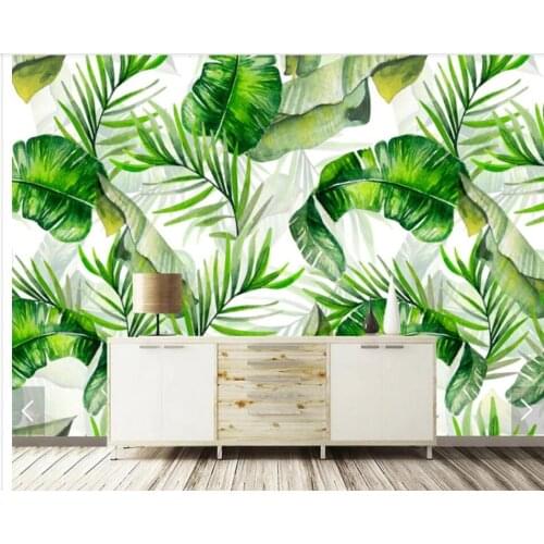 3D Tropical Leaves Mural Photo Wallpaper for Living Room Bedroom Printed Wall Paper Contact Paper Wall Murals Papel De Parede