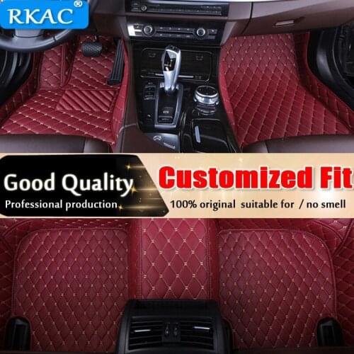RKAC car floor mats for Honda Accord CRV City HRV Vezel Crosstour Fit car-styling leather Anti-slip carpet liners