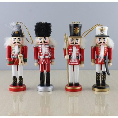 Free shipping 13CM the New Classic red Nutcracker Puppet Pendant 4 piece /set Christmas Gift Humanoid Toy HT116