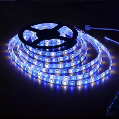 Free Shipping 5M/Roll LED Strip 5050 RGBW Strip LED Light Flexible Ribbon Strip DC24V Diode Tape for TV Background Room Lighting