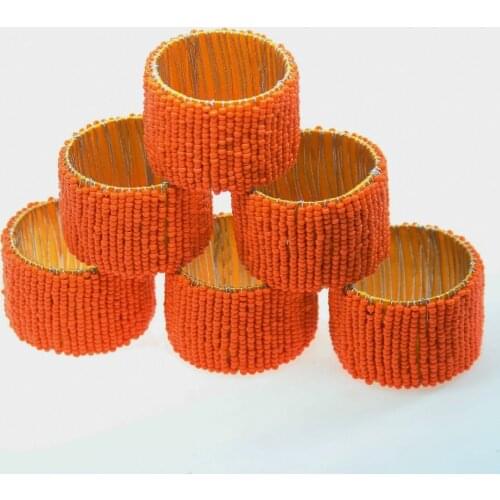 Free shipping qn17122502 Colorfull glass beads napkin ring for wedding 6 pcs , decoration napkin holder