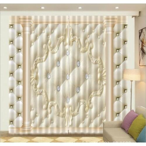 Beige sofa background 3D Window Curtain Living Room office Bedroom decorate Customized size Drapes Rideaux Cortinas pillowcase