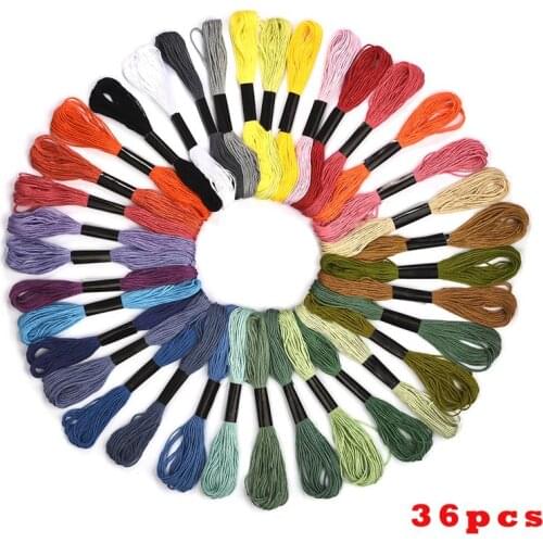 DIY Sewing Tool 24/36/50/100pcs Multicolor Cross Stitch Threads Cotton Sewing Skeins Embroidery Thread Floss Skein Kit