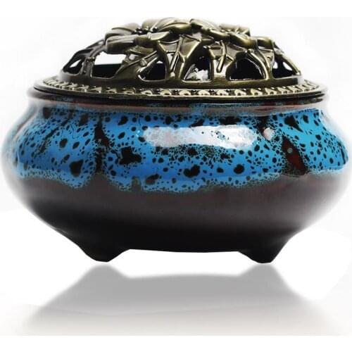Ceramic incense burner hand painted ceramic Buddha handmade antique incensory sandalwood alloy home decor gifts 4hour/2hour