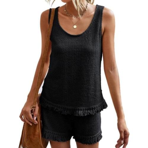 Two Pieces Outfit Mesh Design Cool Lightweight Women Summer Tops Set for Travel