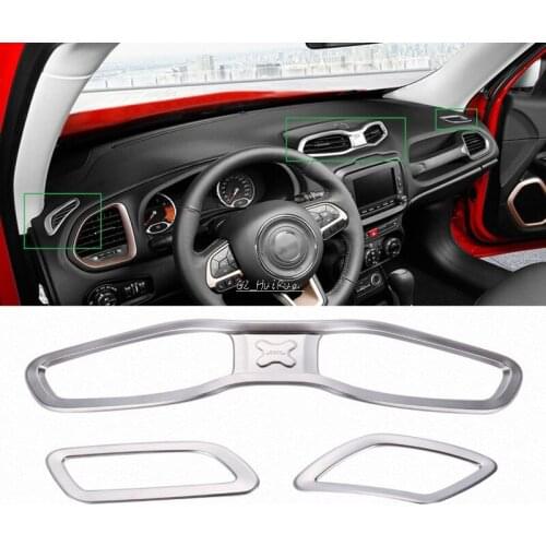 Matt Inner Front + Middle Air Vent Outlet Cover Trim for Jeep Renegade 2015 2016