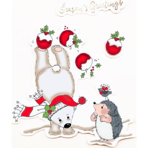 Bear Hedgehog Transparent Clear Silicone Stamp Seal DIY Scrapbook Rubber Stamping Coloring Embossing Diary Decoration Reusable