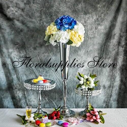 Metal Vases Candlesticks Wedding Centerpieces Event Flower Road Lead Home Decoration 10pcs / lot