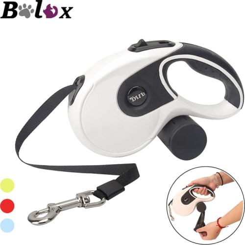 5M Retractable Dog Leashes with poop bag Dispenser Automatic extending Walking Pet Dog Lead Leash for Pet supplies Accessories
