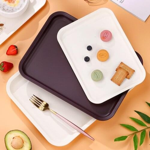 Nordic Simple Rectangular Fruit Dessert Plastic Storage Food Tray Non-slip Anti-scratch Baking Kitchen Supplies Tools