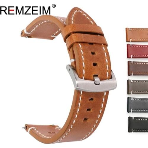 New Oil Wax Leather Watch Strap 20mm 22mm Vintage Watch Band Black Blue Brown Available Handmade Watch Band Accessories