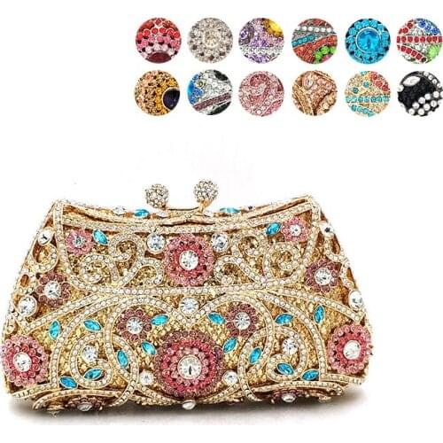 Luxury handbag Bridal wedding party wallet purse women evening party bag diamonds crystal clutches elegant crystal purse