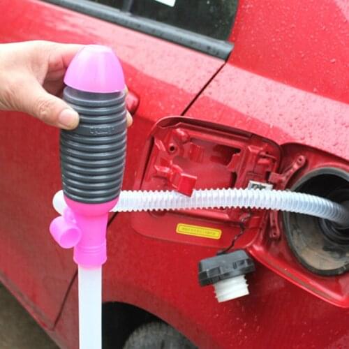 Car Truck Manual Hand Siphon Pump Hose Gas Oil Liquid Syphon Transfer Pump