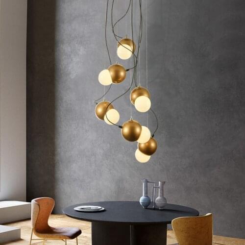 Modern Creative Magic Bean Metal Pendant Lamp Decor Bedroom Living Room Decor Lighting Fixture LED Suspension Lamps PA0661
