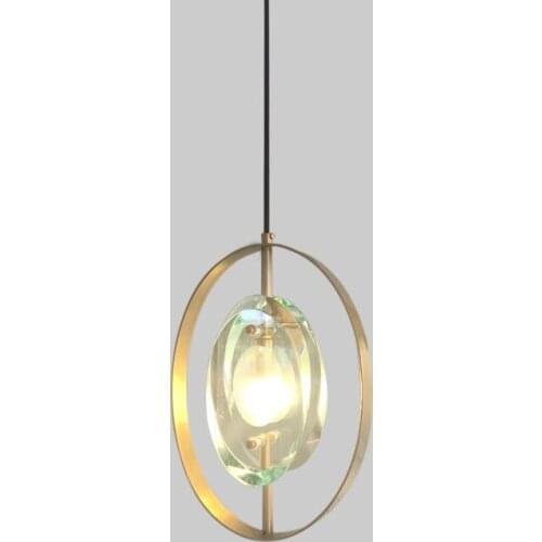 Modern light luxury crystal small chandelier personalized bar restaurant single head oval bedroom bedside porch light