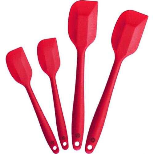 StarPack Basics Silicone Spatula Set (2 Small, 2 Large), High Heat Resistant to 480°F,One Piece Design, Non Stick Rubber Cooking