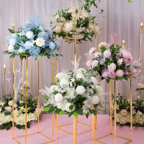 Wedding scene layout wrought iron road frame gold-plated geometric shelf rectangular road lead wedding props window display