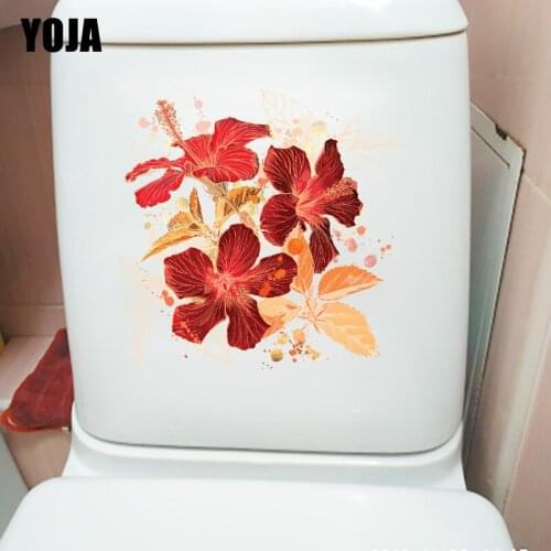 YOJA 22.8X22.5CM Creative Delicate Flowers Art Home Wall Sticker Decal Classic Bathroom Toilet Decor T1-1375