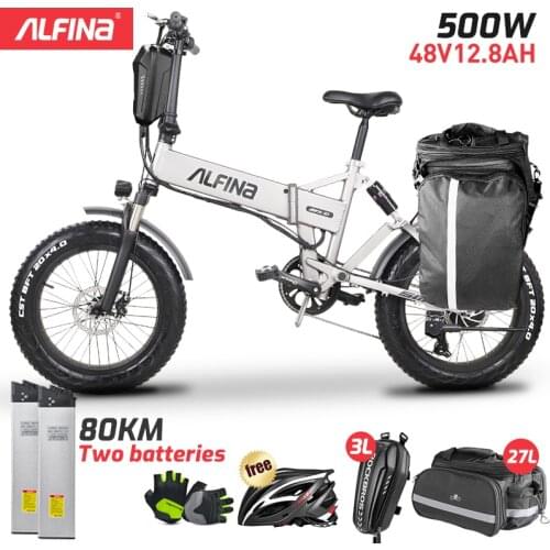ALFINA FX-21 500W smart electric mountain bike 12.8AH 40km/h foldable 20-4.0 fat tire ebike electric bike