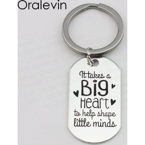 IT TAKES A BIG HEART TO HELP SHAPE LITTLE MINDS Inspirational Dog Tag Necklace Military Jewelry Gift To Son ,10Pcs/Lot, LN1815