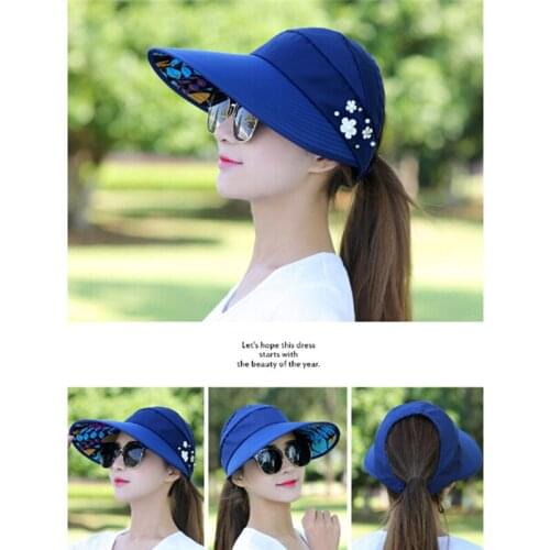 1PC Outdoor UV Protect Sun Hat Foldable Large Brim Visor Cap Beach Sun Hat