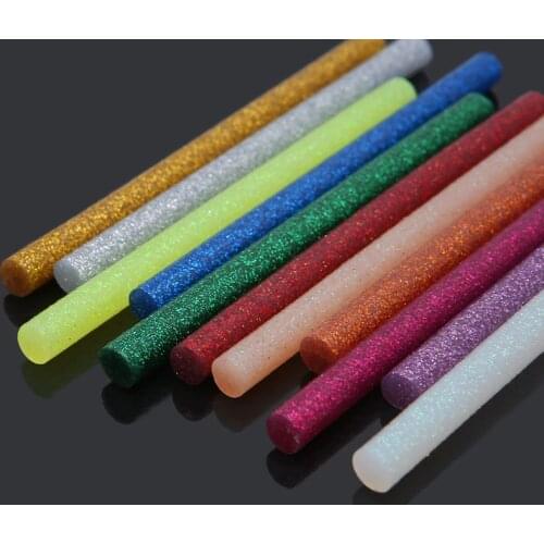 11pcs 7x100mm Hot Melt Glue Stick Mix Color Glitter Viscosity DIY Craft Toy Repair Tools