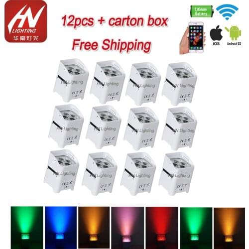 12pcs Battery par LED 4*18w DJ Par Light RGBWA UV Wireless dmx Weddings Uplighting