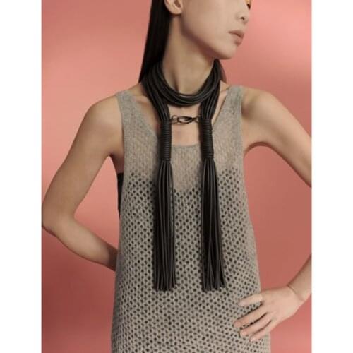 2019 Long Tassel Necklaces For Women Handmade Rubber Jewelry Punk Style Pendant Necklace Luxury Designer Choker Long Accessories