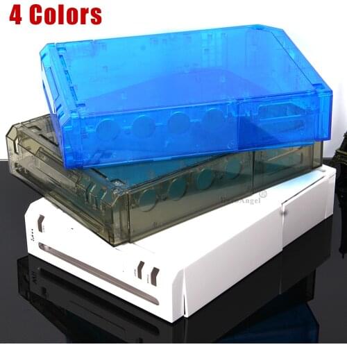 4 Colors Transparent Case Cover Housing Shell For Wii Full Host Replacement Shell Crystal Colors Case Housing For Wii Console