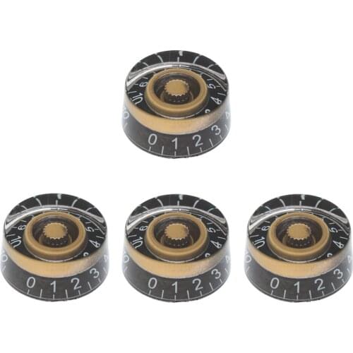 Acrylic Speed Control Knob With FOR Electric Guitar Parts And Accessories Black Gold Pack Of 4