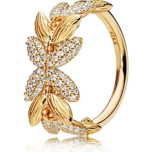 Shine seed ring ring s925 silver plated gold ring dazzling wheat grain elegant temperament wheat ear soft ring female