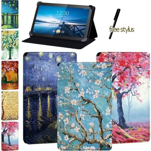 Tablet Case for Lenovo Smart Tab (M10/M10 LTE) 10.1"/Smart Tab (M8/M8 LTE) 8"/Lenovo Tab M10 - Painting Protective Case + Pen
