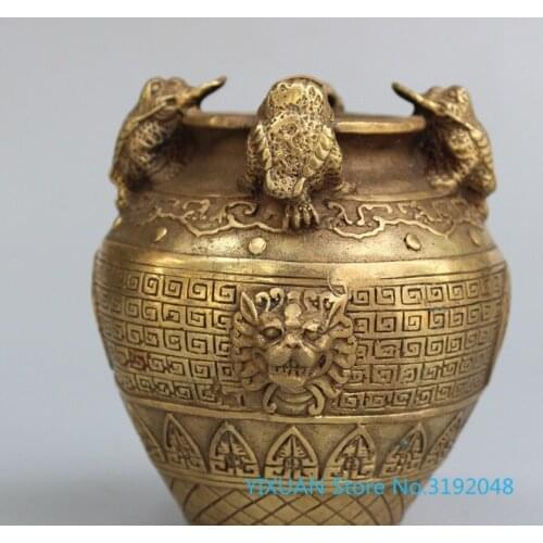 Cobre puro, cigarra dorada, recipiente pequeño, cuatro direcciones vienen a recoger dinero, sapo dorado, censer, regalo artesana