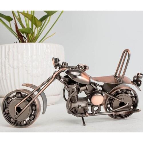 Home Decor Vintage Motorcycle Decoration Crafts Handmade Collectible Retro Classic Handmade Iron Motorcycle Unique Metal Art